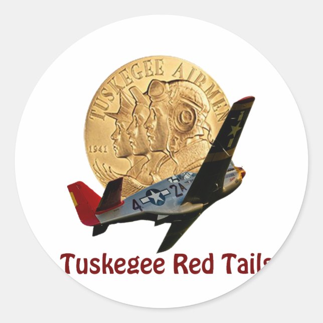 Tuskegee Red Schwanz Runder Aufkleber (Vorderseite)