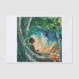 Tussen de golven decoupage tissue papier