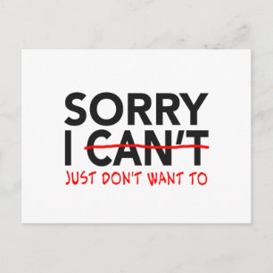 Tut mir leid, ich kann es nicht postkarte