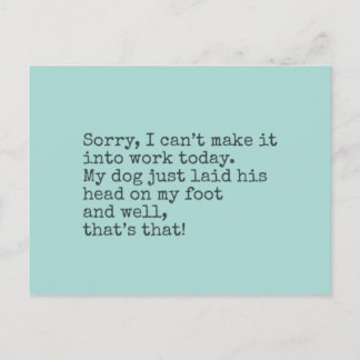 Tut mir leid, kann es heute nicht schaffen postkarte