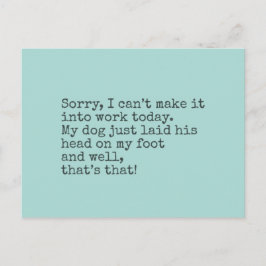 Tut mir leid, kann es heute nicht schaffen postkarte