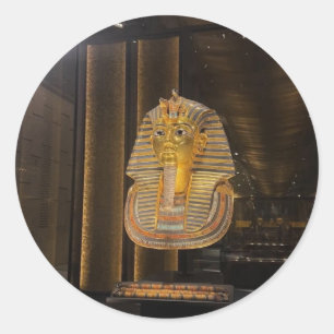 Tutanchamun goldene Maske Ägyptisches Museum, Arte Runder Aufkleber