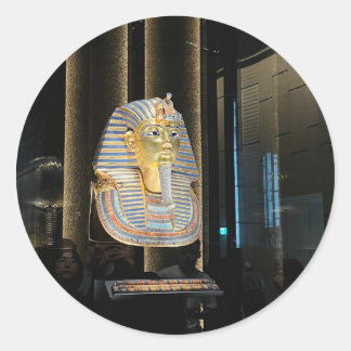 Tutanchamun goldene Maske | Alter Ägypten Pharao Runder Aufkleber