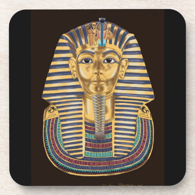 Tutankhamons goldene Maske Getränkeuntersetzer (Vorderseite)
