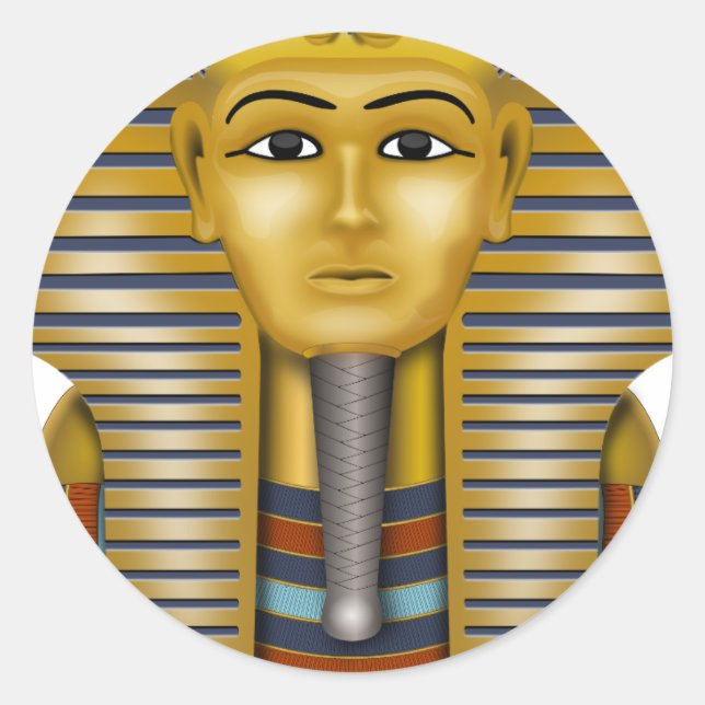 Tutankhamun Ägyptische Maske Runder Aufkleber (Vorderseite)