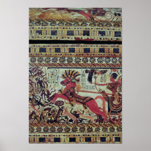 Tutankhamun auf seinem Kampfwagen gegen Afrikaner Poster