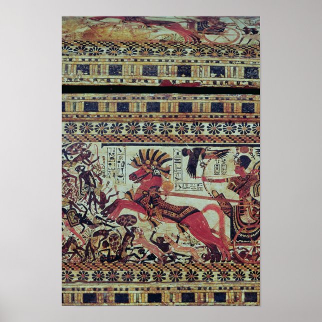 Tutankhamun auf seinem Kampfwagen gegen Afrikaner Poster (Vorne)