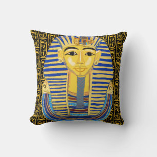 Tutankhamun Gold Mask und Cartouche Kissen