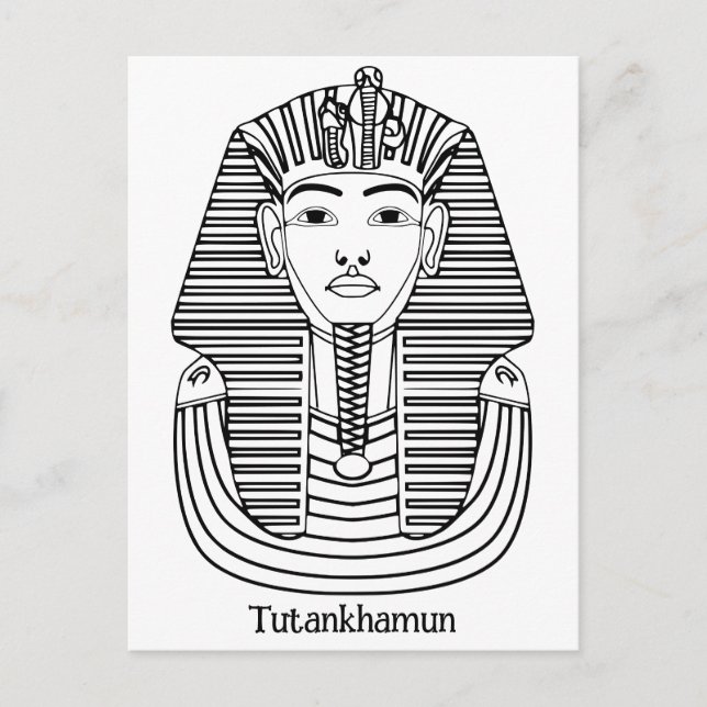 Tutankhamun-Illustration Postkarte (Vorderseite)