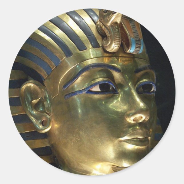 Tutankhamun Runder Aufkleber (Vorderseite)