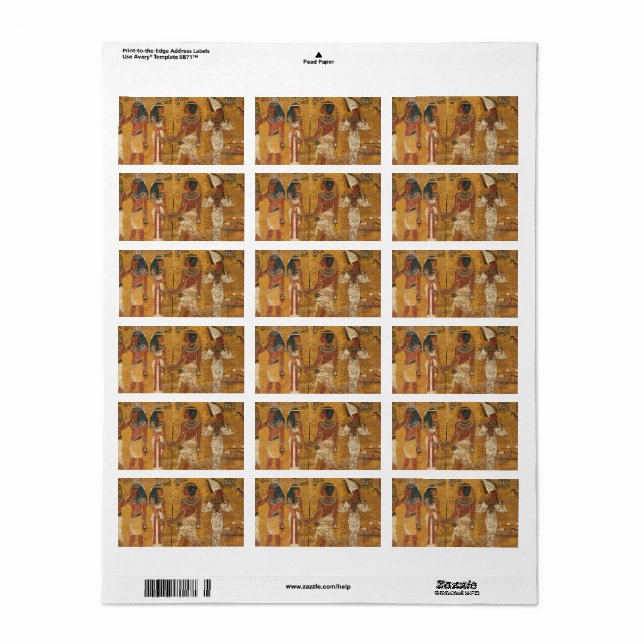 Tutankhamun Tomb, Nordwand Adressaufkleber (Vorne)