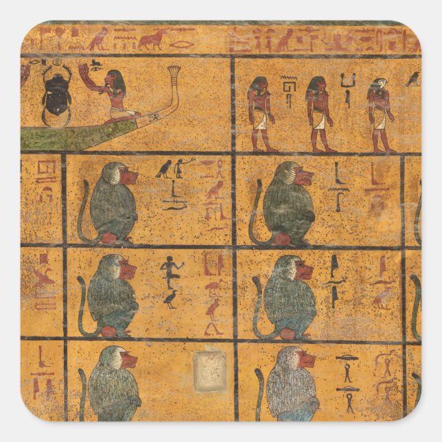 Tutankhamun Tomb, Westmauer Quadratischer Aufkleber (Vorderseite)