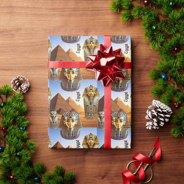 Tutankhamun und die Pyramiden Geschenkpapier (Feiertagsgeschenk)