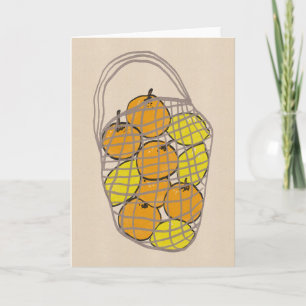 Tüte mit Orangen und Zitronen Karte