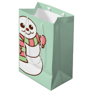 Tüte mit Schneemann-Motiv als Geschenkverpackung
