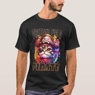 Tüte Pirat Abenteuer Katze Maritimes Design T-Shirt