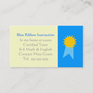 Tutor Blue Ribbon Template Visitenkarte