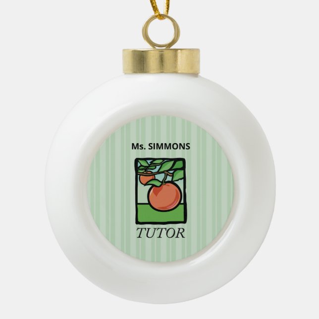 Tutor, Lehrer Danke, Apple Keramik Kugel-Ornament (Vorderseite)
