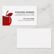 Tutor-Lehrerin Ruby Red Apple Logo Black Text