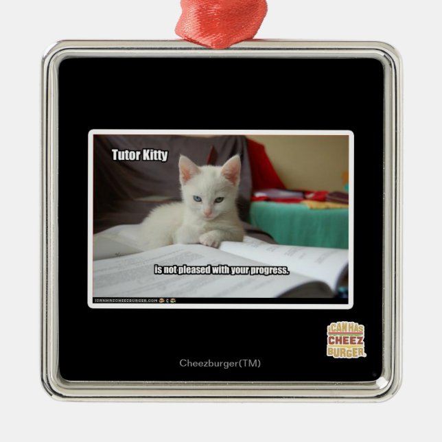 Tutor-Miezekatze Ornament Aus Metall (Vorne)