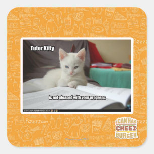 Tutor-Miezekatze Quadratischer Aufkleber