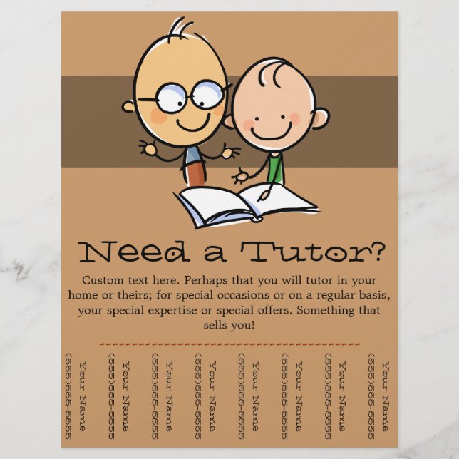 Tutor Nachhilfe Werbeabriss Flyer (Vorne)