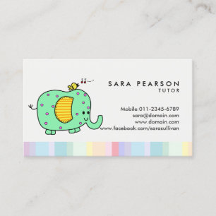 Tutor Niedlich Spotty Elephant Business Card Visitenkarte