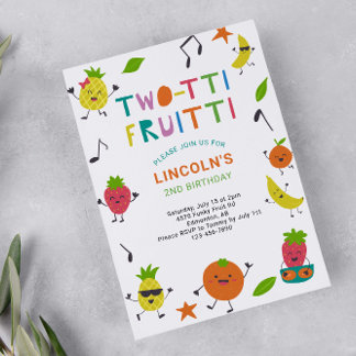 Tutti Fruitti 2. Geburtstag Niedlich Sommerfrüchte Einladung