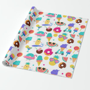 Tutti Fruitti Summer Fruchtsaft Ice Creme Leckerei Geschenkpapier