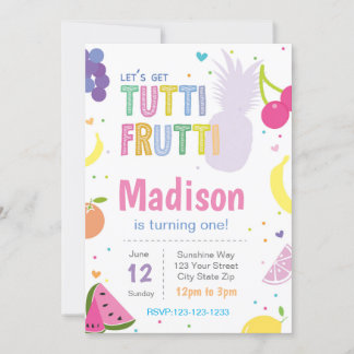 Tutti Frutii Birthday Invite Einladung