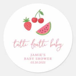 Tutti Frutti Baby Shower  Runder Aufkleber