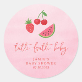 Tutti Frutti Baby Shower  Runder Aufkleber