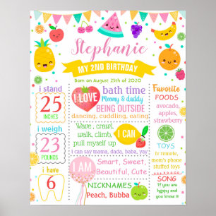 Tutti Frutti Birthday Milestone-Zeichen Poster