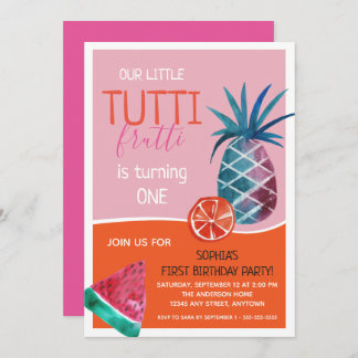 Tutti Frutti Erste Geburtstagsparty Einladung
