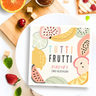 Tutti Frutti farbenfrohe Frucht 2. Geburtstag Serviette