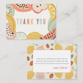 Tutti Frutti farbenfrohe Früchte 2. Geburtstag Vie Mitteilungskarte