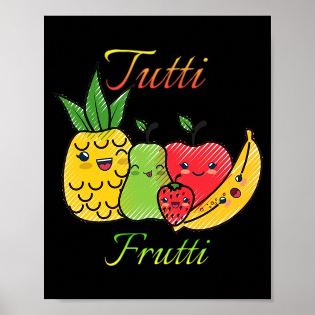 Tutti Frutti Frucht Frühling Sommer Meeresküste St Poster (Vorne)
