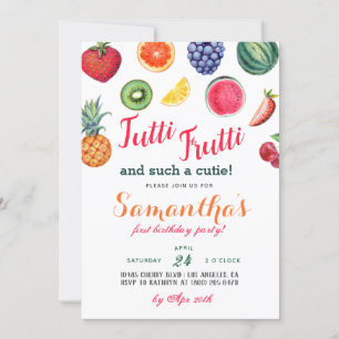 Tutti Frutti Fruit Birthday Einladung