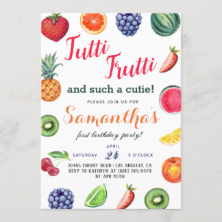 Tutti Frutti Fruit Birthday Einladung