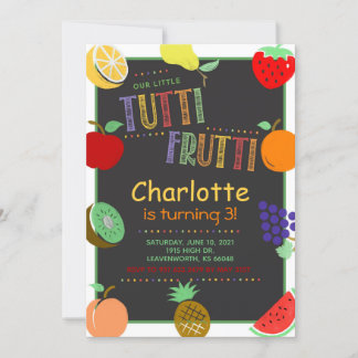 Tutti Frutti Fruit Birthday Einladung