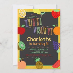 Tutti Frutti Fruit Birthday Einladung
