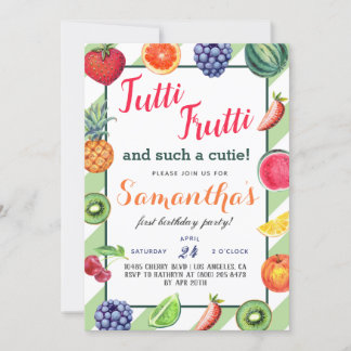 Tutti Frutti Fruit Birthday Einladung