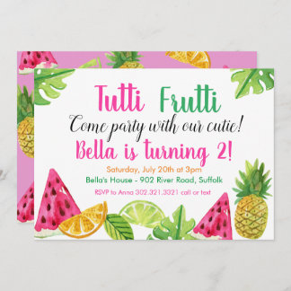Tutti Frutti - Fruit Birthday Party Einladung