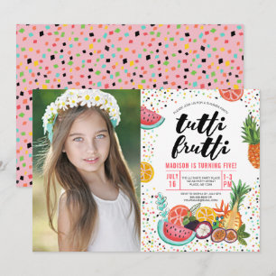 Tutti Frutti Geburtstagsfeier Foto-Einladung Einladung