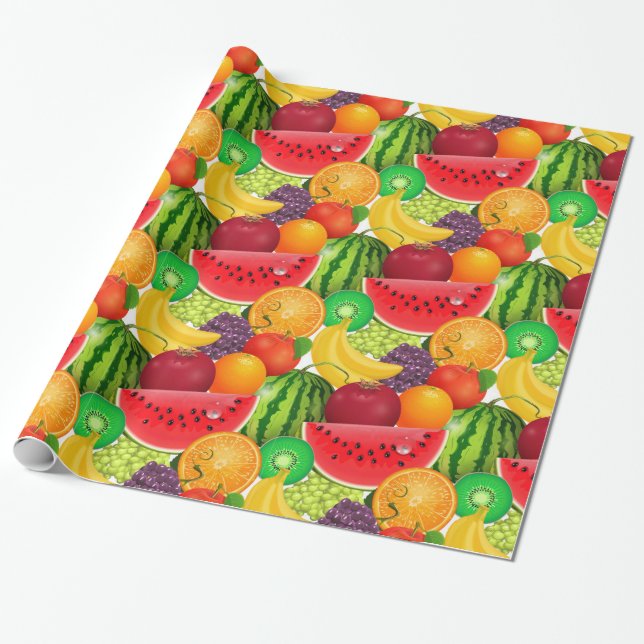Tutti Frutti helle Geschenkpapier (Ungerollt)