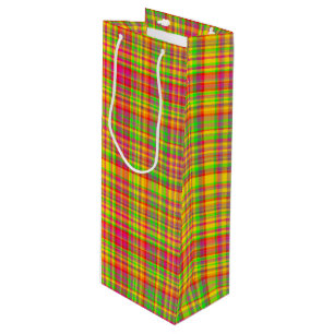 Tutti Frutti KARIERT 4-WEIN GIFT BAG Geschenktüte Für Weinflaschen