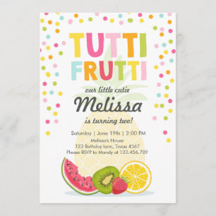 Tutti frutti Party laden Tutti frutti Geburtstag e Einladung