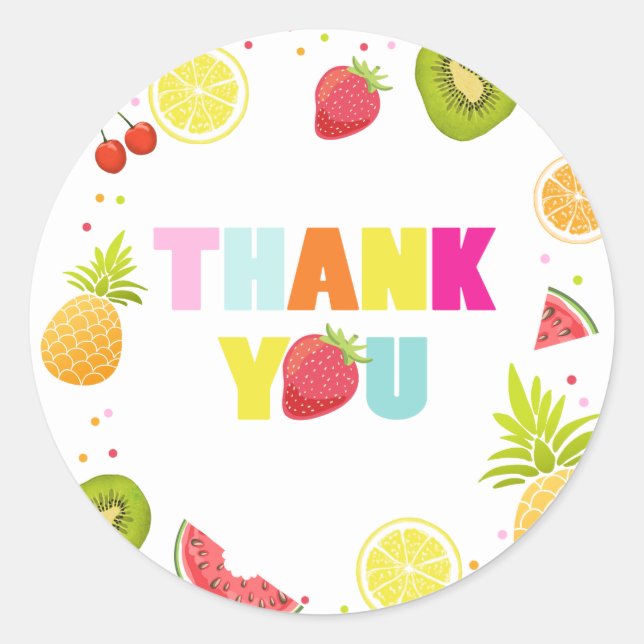 Tutti frutti Umschlag Aufkleber Aufkleber Danke Ta (Vorderseite)