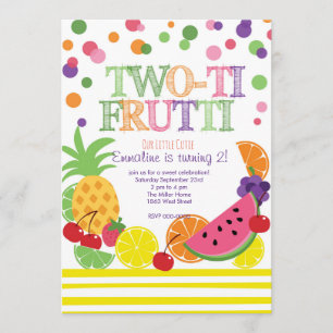 Tutti Frutti Zweiter Geburtstag INvitation Einladung