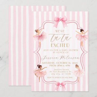 Tutu aufgeregte Ballerina-Baby-Baby-Party Einladung